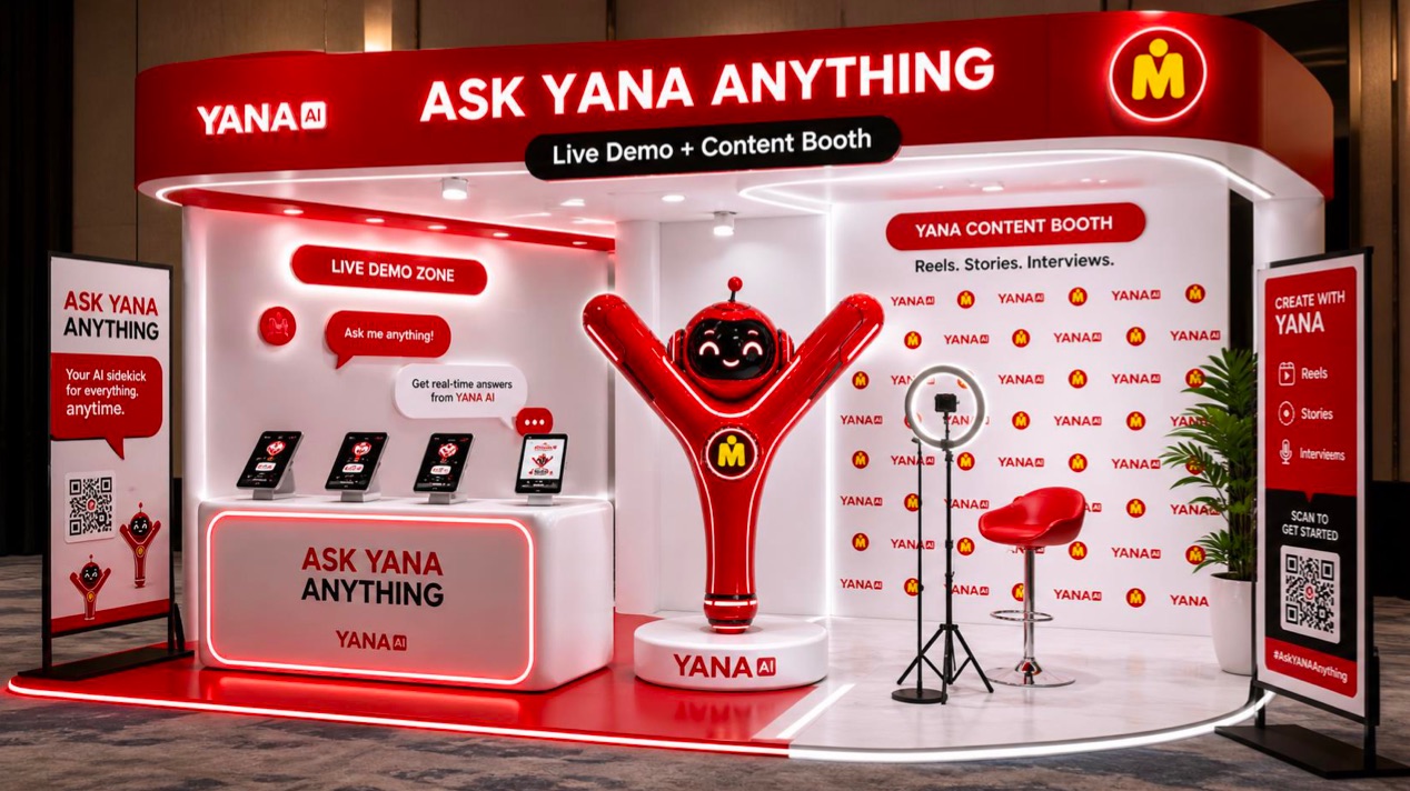 YANA, Master MoltyFoam’s humanoid robot, at a showroom booth
