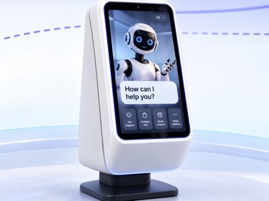 Adovvy kiosk answering shoppers in a store